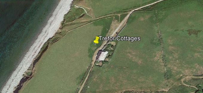 Trefor Cottages on Google Earth map